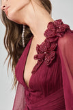 PATBO - Vestido Longo Vermelho Escuro