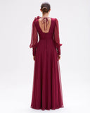 PATBO - Vestido Longo Vermelho Escuro