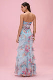 PATBO - Vestido Longo Etera Azul - Estampado