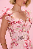 PATBO - Vestido Longo Orchid Bloom Rose - Verão 27