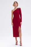 PATBO - Vestido Midi Vermelho Escuro