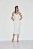 CAOS - Vestido de Alfaiataria Pespontado OFF White - Verão 27
