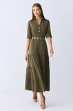 ONE UP - Vestido Army Verde