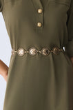 ONE UP - Vestido Army Verde