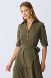 ONE UP - Vestido Army Verde
