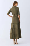 ONE UP - Vestido Army Verde