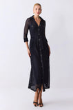 ONE UP - Vestido Midi Black New Renda Preto