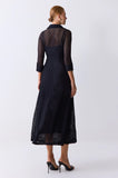 ONE UP - Vestido Midi Black New Renda Preto