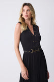 ONE UP - Vestido Crepe Black Aplique Taxas Preto