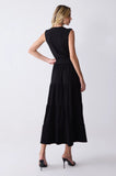 ONE UP - Vestido Crepe Black Aplique Taxas Preto