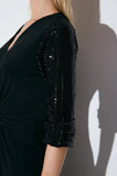 ONE UP - Vestido Crepe Black C/ Mini Paetê