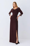 ONE UP - Vestido Crepe Brown C/ Ilhos Marrom
