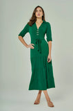 ONE UP - Vestido Crepe Green com Cristal Verde