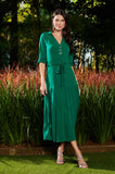 ONE UP - Vestido Crepe Green com Cristal Verde