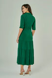 ONE UP - Vestido Crepe Green com Cristal Verde