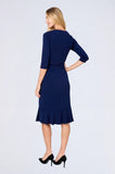 ONE UP - Vestido Crepe Navy C/ Ilhos Azul