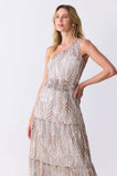 ONE UP - Vestido Longo Heloisa C/ Aplique Bege