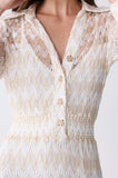 ONE UP - Vestido Renda OFF/ Gold OFF