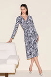 ONE UP - Vestido Rosine Preto C/ BCO Estampado
