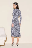 ONE UP - Vestido Rosine Preto C/ BCO Estampado