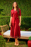 ONE UP - Vestido Veneza Bordeaux - Verão 27