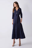 ONE UP - Vestido Midi Viena Navy Marinho