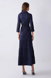 ONE UP - Vestido Midi Viena Navy Marinho