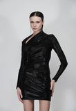 CAOS - Vestido Assimétrico Glow Preto