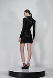 CAOS - Vestido Assimétrico Glow Preto