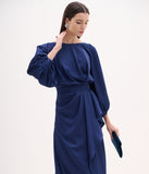 ARTE SACRA - Vestido Longo C/ Manga Azul Profundo Imperial