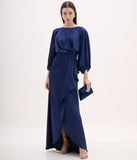 ARTE SACRA - Vestido Longo C/ Manga Azul Profundo Imperial