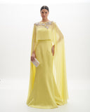 ARTE SACRA - Vestido Polen Com Ecahrpe Bordado Amarelo