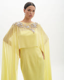 ARTE SACRA - Vestido Polen Com Ecahrpe Bordado Amarelo