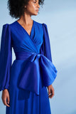 ALPHORRIA - Vestido Longo com Laço Azul