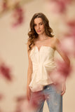 VICTOR DZENK - Top Camisa Tafetá OFF White