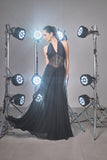 VICTOR DZENK - Vestido Tule Frente Única C/ Pala Cordone Preto