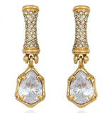 CLAUDIA ARBEX - Brinco Medio Ouro Velho Bambu Swa Branco