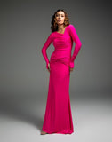 VICTOR DZENK - Vestido Jersey Manga C/ Dedinho Pink