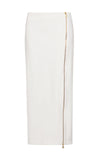 ALPHORRIA - Saia Midi C/ Fenda Ziper OFF White - Verão 27