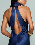 Ana Vargas - Vestido Longo Austin Marinho
