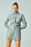 OLIVIA'S - Camisa Bolso Dobrado Azeitona Verde