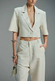CAOS - Casaqueto De Linho Com Transfer OFF White