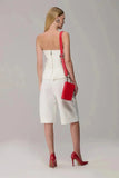 CAOS - Conjunto Blusa Strapless e Bermuda Recorte OFF Wite