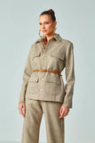 OLIVIA'S - Parka com Cinto Couro Camel