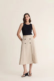 CORI - Saia Gode em Cotton Twill Bege - Verão 27