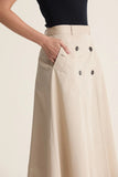 CORI - Saia Gode em Cotton Twill Bege - Verão 27
