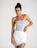 CAOS - Saia Curta Bordado Circles OFF White