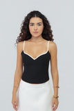VITORIA VARGAS - Top Stella Crepe Preta Vies OFF White