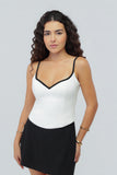 VITORIA VARGAS - Top Stella Crepe OFF White Vies Preta