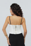 VITORIA VARGAS - Top Stella Crepe OFF White Vies Preta